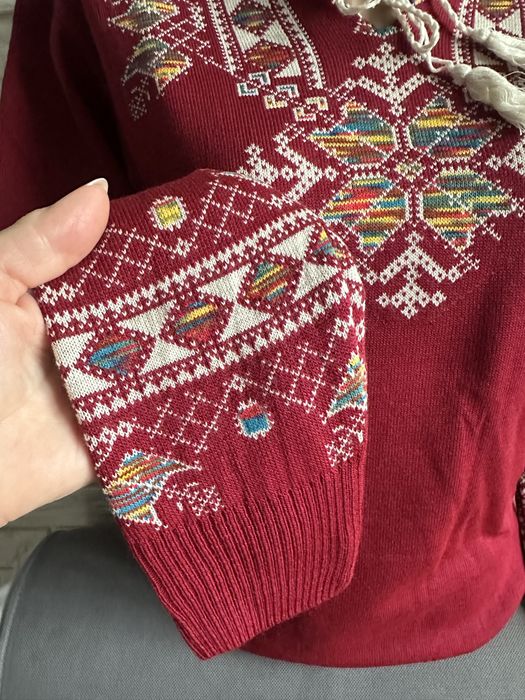 390 грн. р. 44-50 Кофта вишиванка бордо вышитая кофта