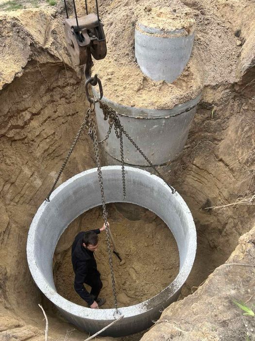 Септик під ключ Копання траншей Каналізація Монтаж бетонних кілець