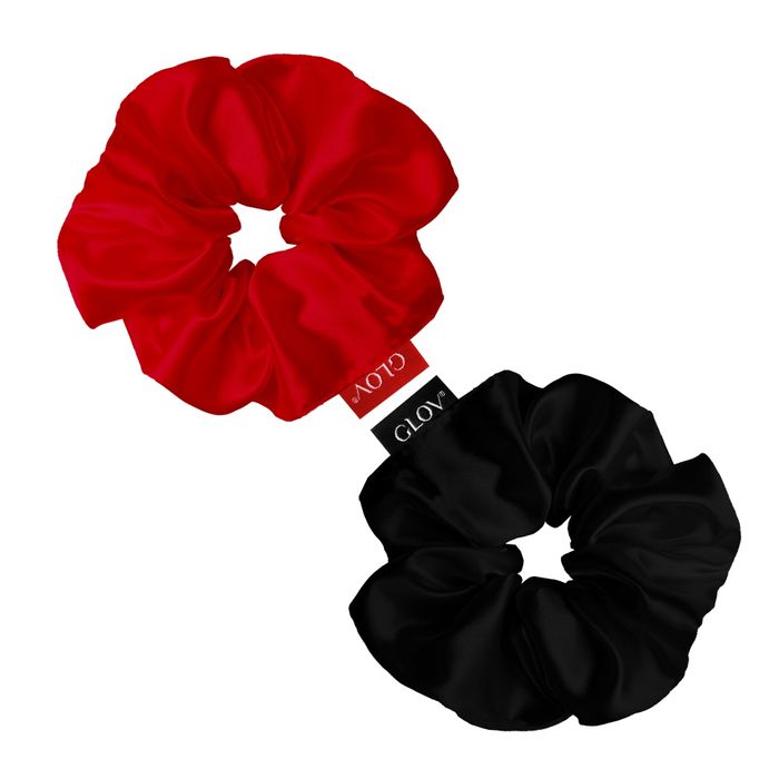 Glov Satin Scrunchies satynowe gumki do włosów S Wine/Black 2szt