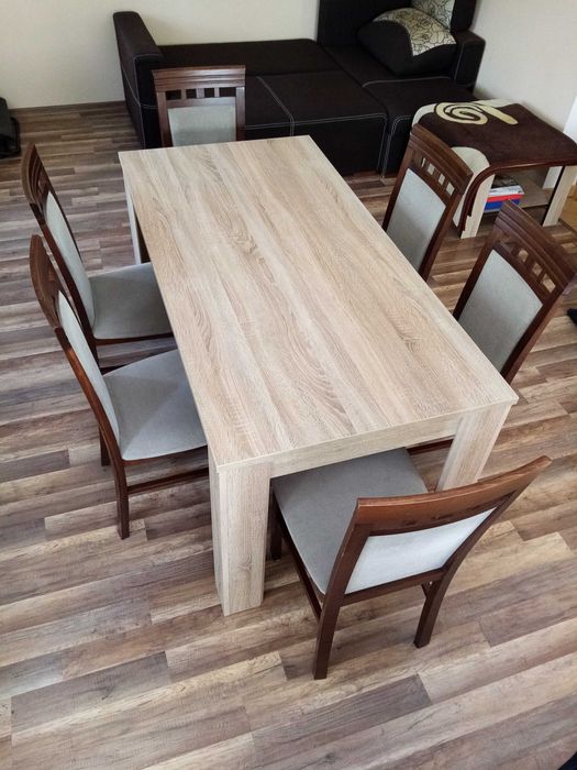 Stół 160x80x78 + 6 Krzeseł