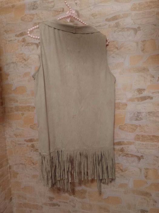 (40/L) Bershka/ Bogato zdobiona frędzlami Kamizelka kowbojska