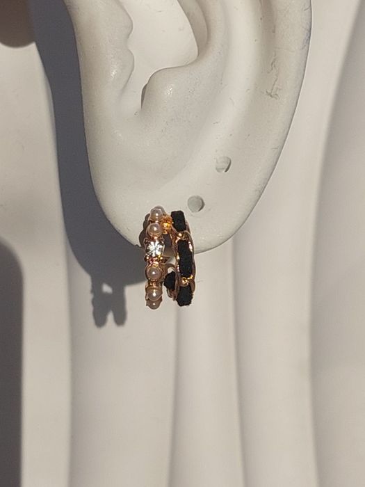 Nowe kolczyki panterka czarne dla niej Prezent