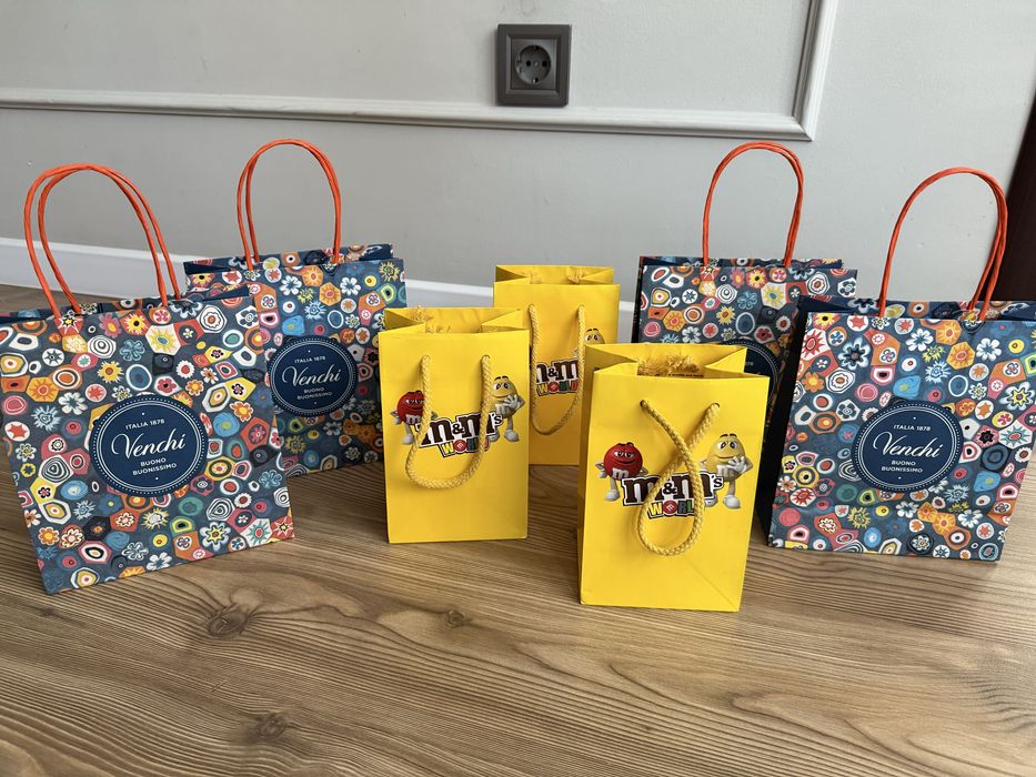 Брендові пакети, пакеты бумажные Zara, H&M, Ultra Shop, Benetton