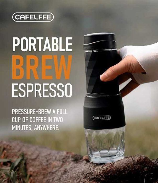 Ручна еспресо-машина CAFELFFE – портативна кавоварка 3-в-1 (чорна)