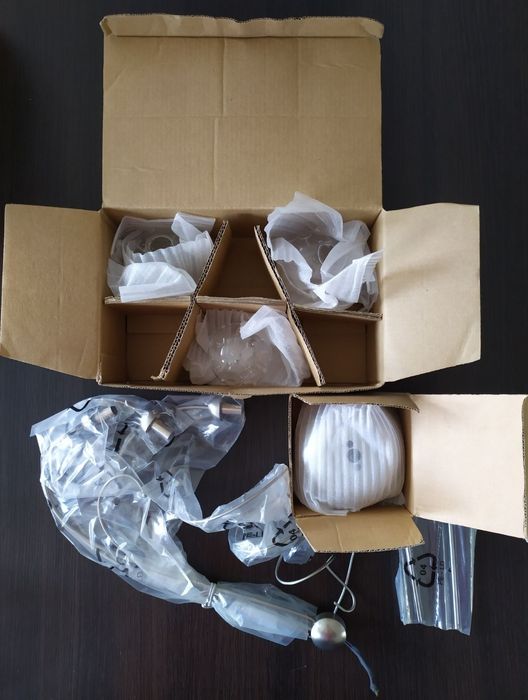 HIT!!! WYPRZEDAŻ Kinkiet srebrny + szklane kule + żarówki LED