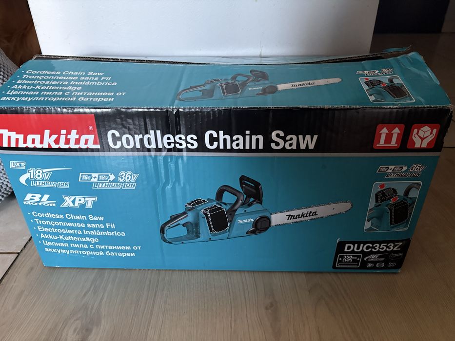 Nowa pilarka akumulatorowa Makita DUC353Z 36V (2x18V) – Kompletny zestaw bez baterii / Paragon Hornbach