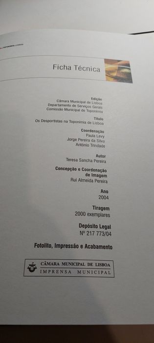 Os Desportistas na Toponímia de Lisboa - Teresa Sancha Pereira