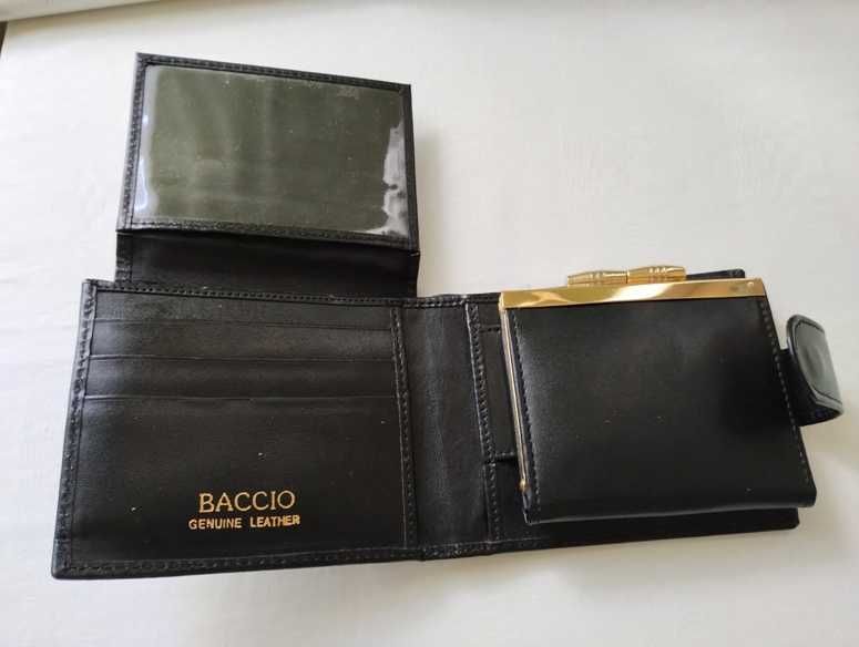 portfel z portmonetką BACCIO skórzany nowy