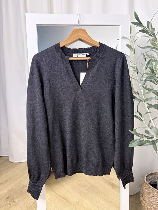 Sweter dzianinowy Pulz M 38 wiskoza czarny