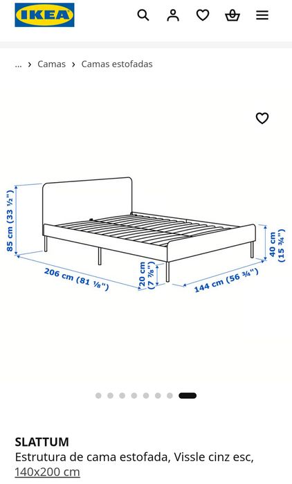 Cama casal 1,40x200 + Colchão molas ensacadas