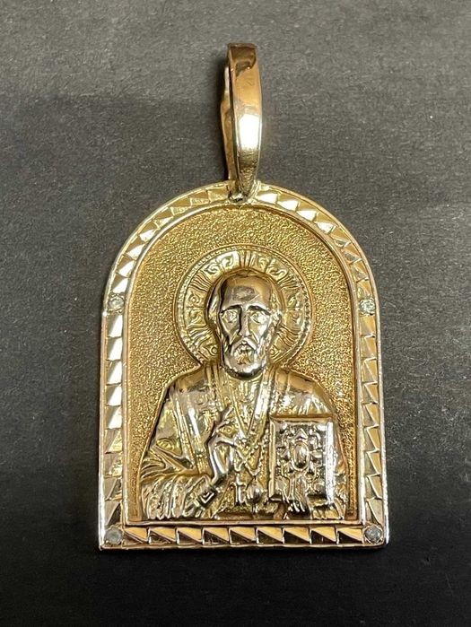 Złota zawieszka medalik Św. Mikołaj Cudotwórca 14kt 7,73 gram