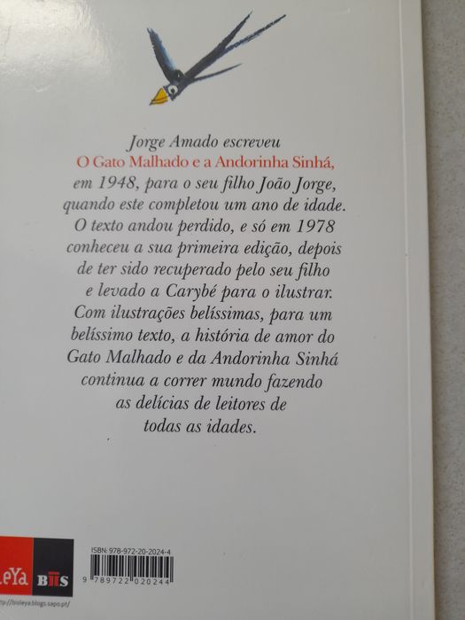 Livro O Gato Malhado e a Andorinha Sinha