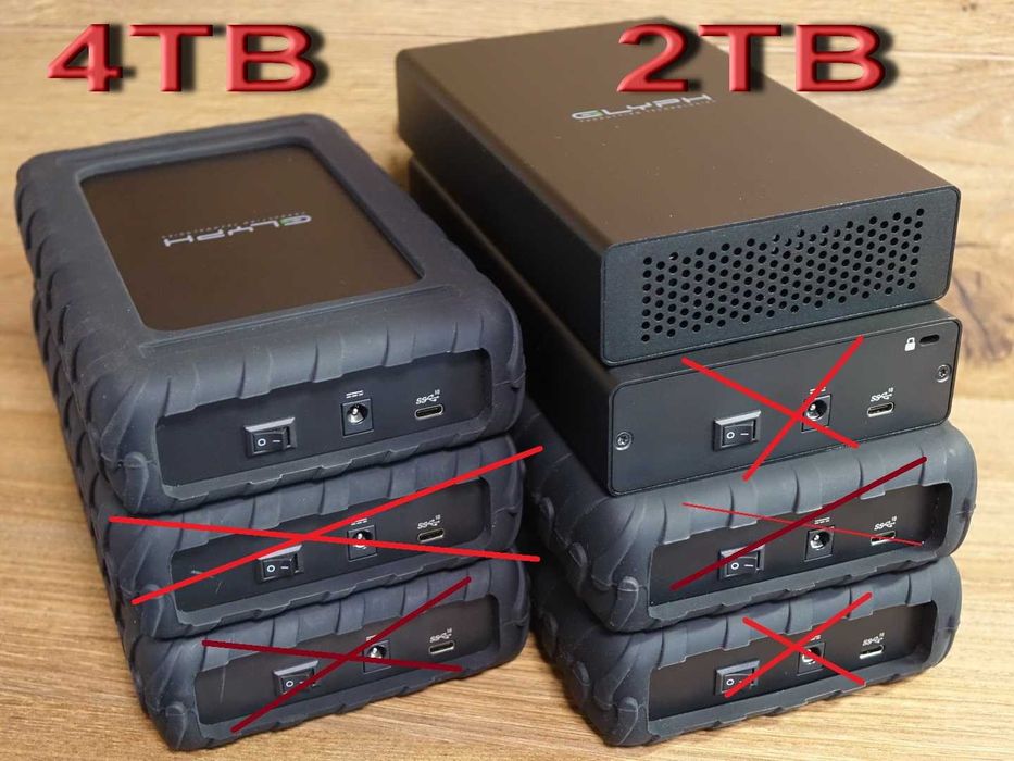 Внешний диск Glyph BlackBox Pro 2TB 4TB USB-C Thunderbolt Пробег 25 чаcов