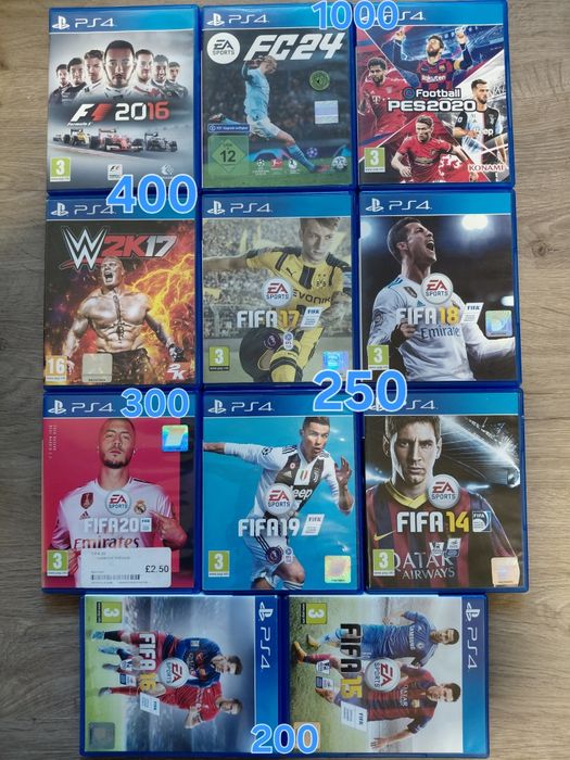11 ігор Sony PS4 PES 20, FC 24, FIFA 19, 20, 14-18 + чемп світу, F1 2016