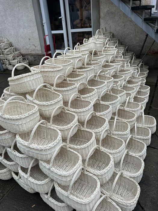 Польські вибілені  великодні кошики білі з Польщі купити гуртом