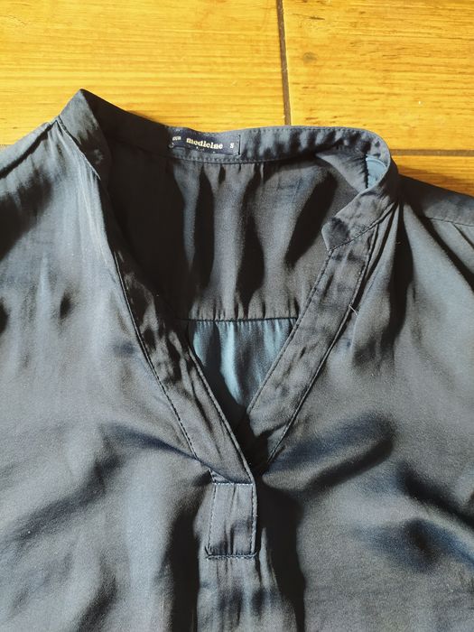 Granatowa koszula z długim rękawem S