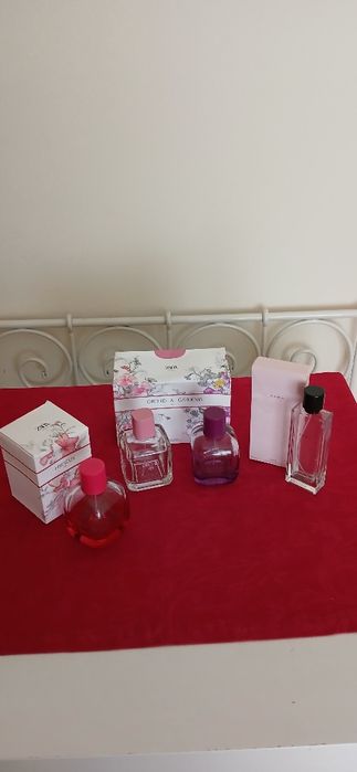Quatro frascos Zara, com caixa, vazios