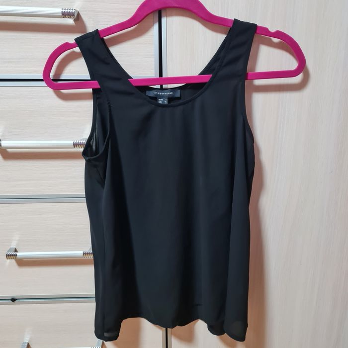 Atmosphere primark koszulka mgiełka r. XS czarna bluzka na ramiączkach