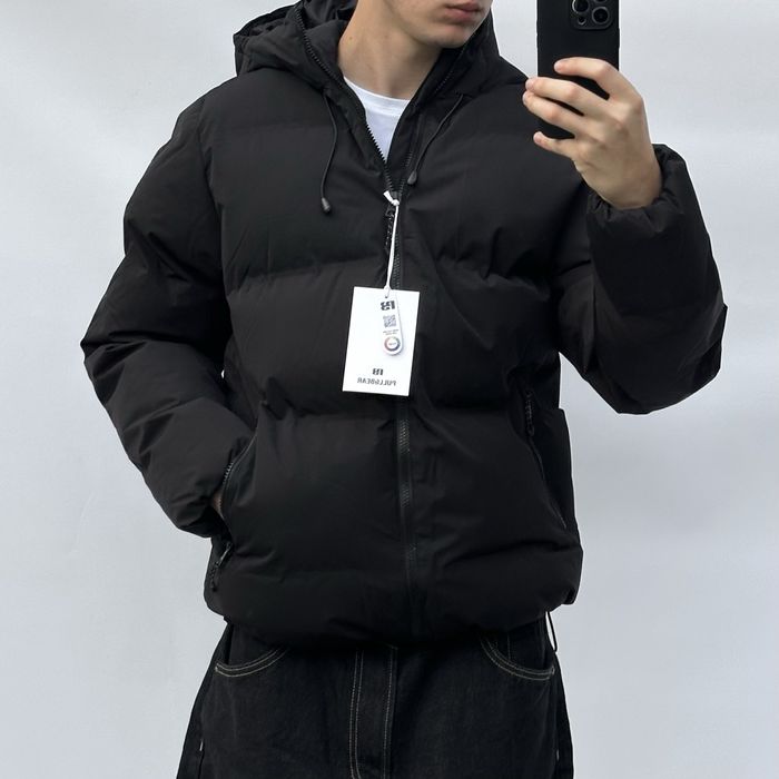 Пуховик Pull&Bear Чорний Дутий Зимова Куртка Пулбір puffer jacket