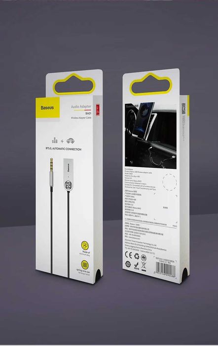 Стерео музика в МАШИНУ! Bluetooth AUX ресивер аудіо адаптер FM-трансмітер Baseus BA01 USB.