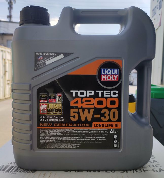 LIQUI MOLY Top Tec 4200 5W30 (4л./5л.) Моторное масло. Подбор фильтров