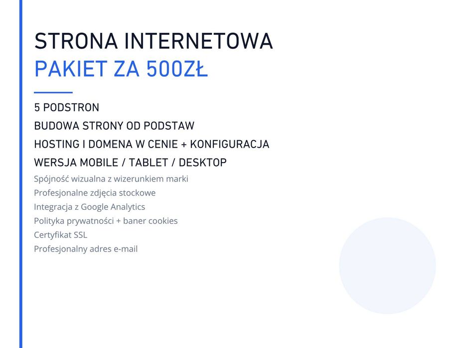 Strona internetowa w 1 dzień