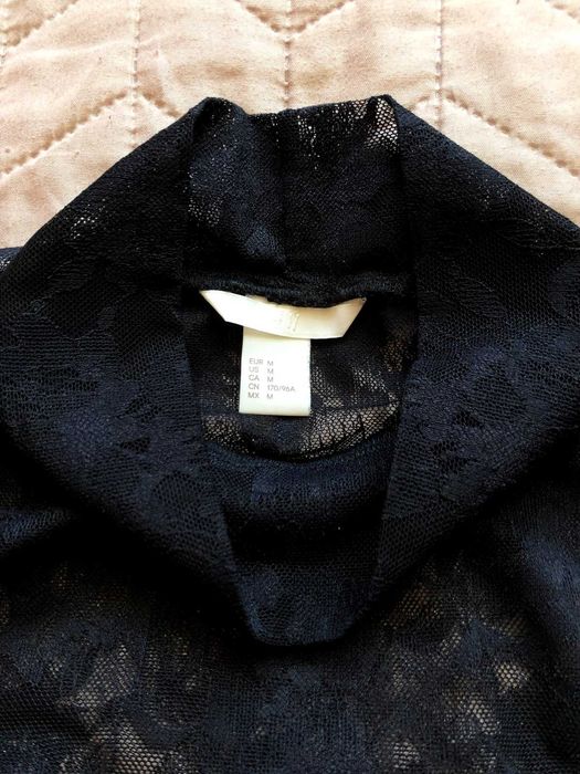 Czarne koronkowe body H&M M