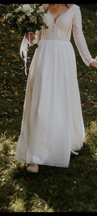 Suknia ślubna rustykalna/boho - Jasmine Empire Sherli 36/38, idealna