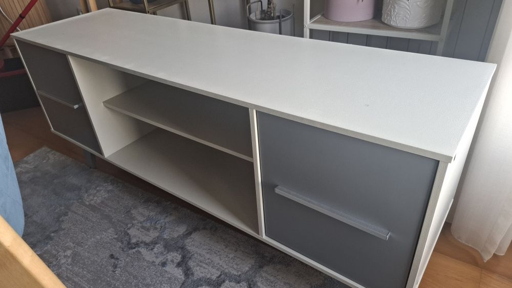 Móvel TV -  Cinza e  Creme