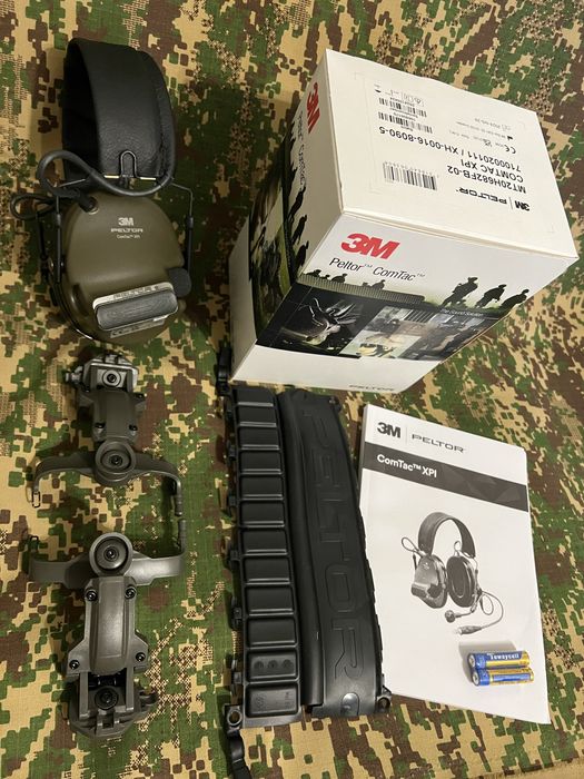 Навушники Peltor ComTac XPI + кріплення ТОП якості олива комплект‼️