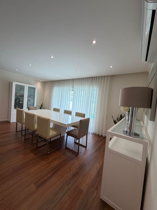 Mobília de sala completa ou Separada - moderna (madeira maciça + mesa + 8 cadeiras + móvel TV)