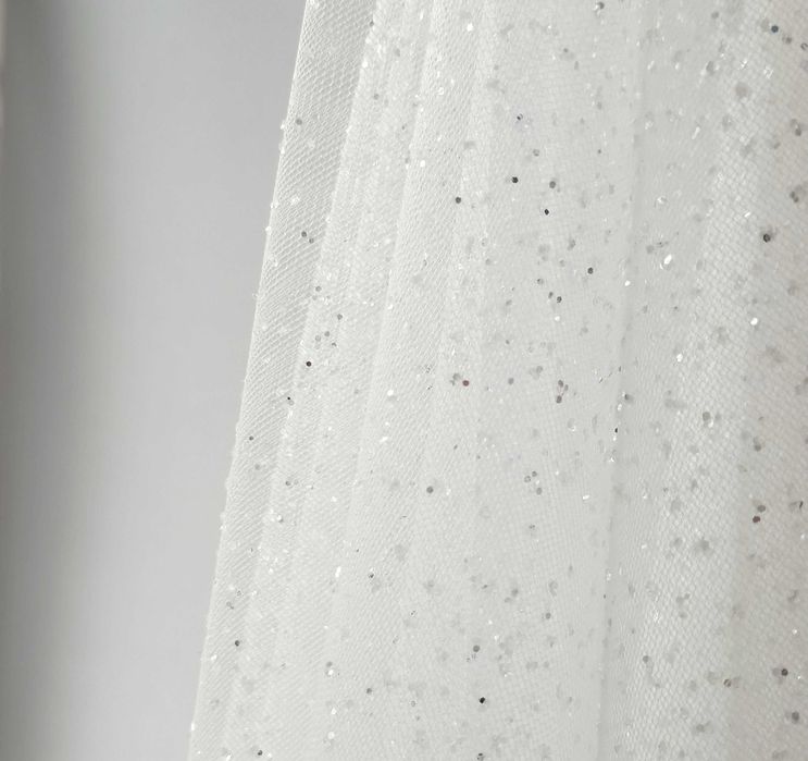 welon mgiełka brokat / welon śmietankowy / welon ivory brokatowy
