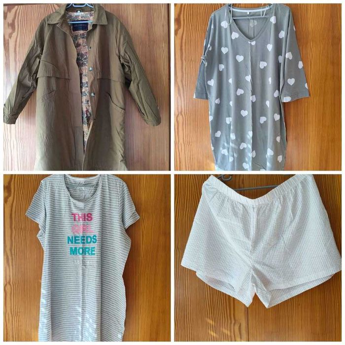 Camisolas, calções, calças, pijamas de L, XL, XXL, 4XL, 5XL, 46, 48 e 54