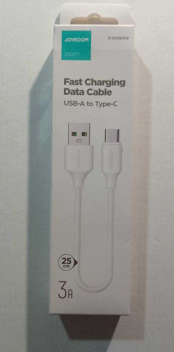Joyroom kabel USB - USB Typ C 3A krótki 25 cm biały