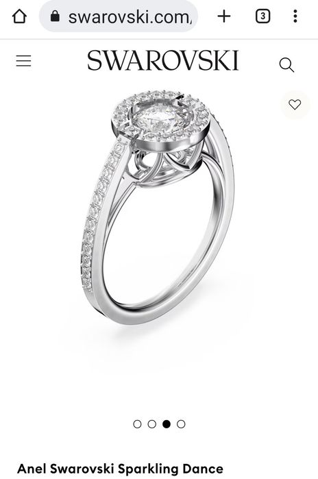 Anel Prata Swarovski Sparkling Dance