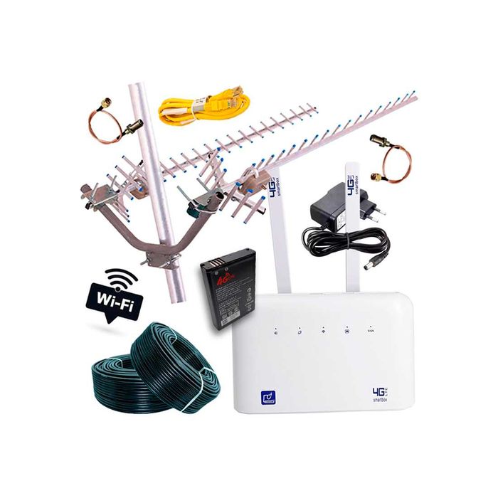 4G комплект "Интернет без света"  (LUXURY B612 + Антенна + Батарейка)