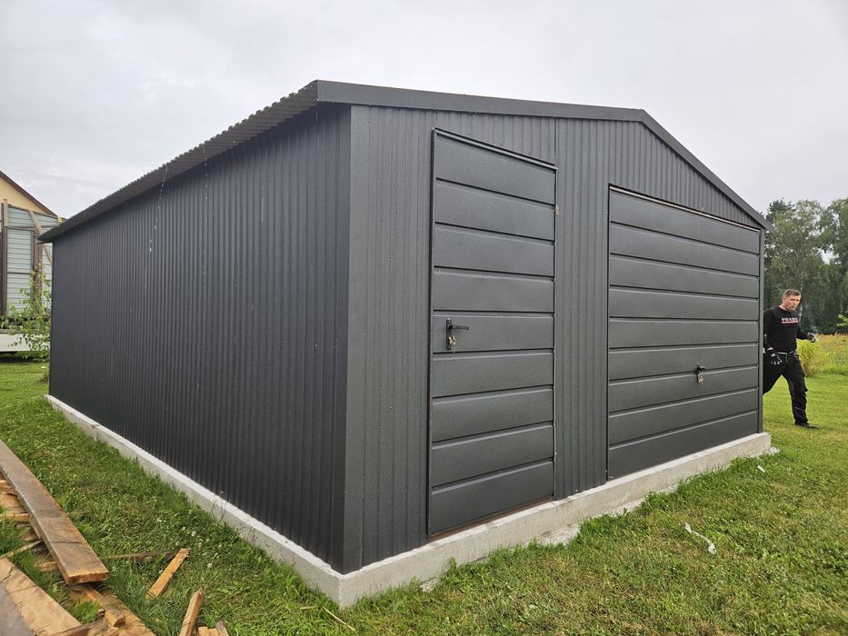 5x6 MAŁ Antracyt Garaze Blaszane Garaż Blaszany Blaszak Blaszaki