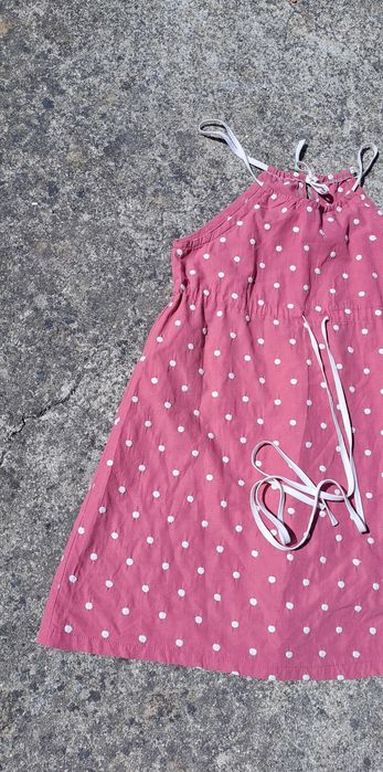 Vestido rosa bolinhas 8 anos