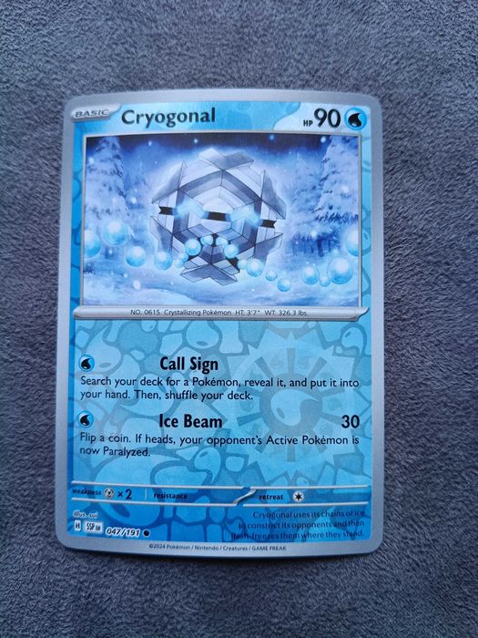 REVERSE HOLO Cryogonal 047/191 Karta POKEMON TCG S&V Surging Sparks