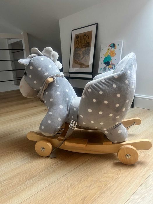 Bujak/jeździk 2-w-1 dla dziecka – pluszowy hipopotam w groszki
