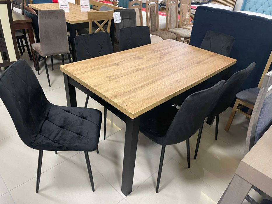 (38L) Stół loft rozkładany + 6 krzeseł, nowe! okazja 1149 zł