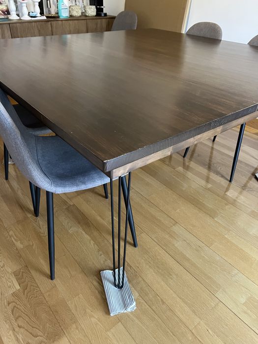 Mesa de jantar em pinho quadrada (160x160)