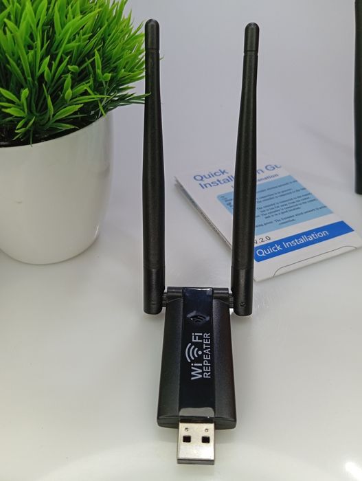 ‼️Репітер Ретранслятор Вайфай підсилювач USB 300Mbps 2,4GHz антени‼️