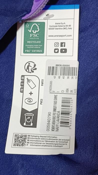 ARENA Jednoczęściowy strój kąpielowy rozm.UK36