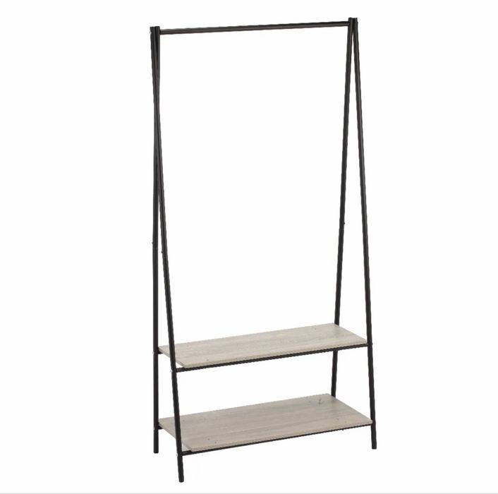 Bengaleiro Cavalete para roupa com prateleiras para sapatos