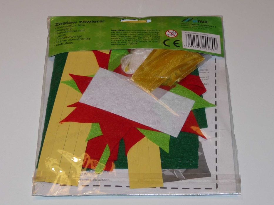 Filcowe dekoracje - torebka świąteczna - 23x18 cm - NOWE