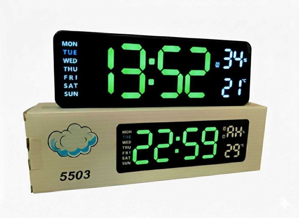 Годинник LED 5503 Green цифровий електронний настільний