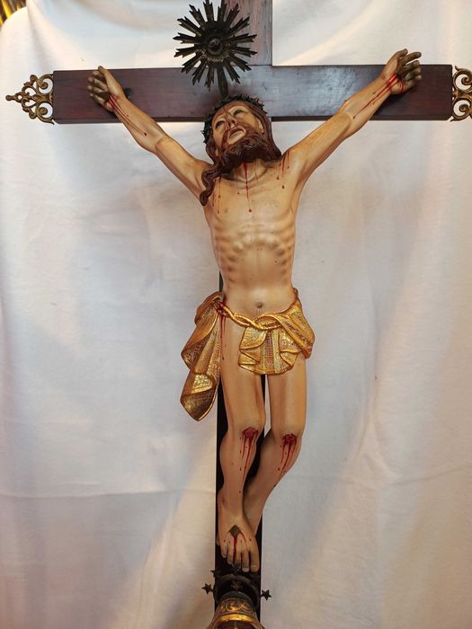Crucifixo Pau Santo Grande Dimensão Séc XIX