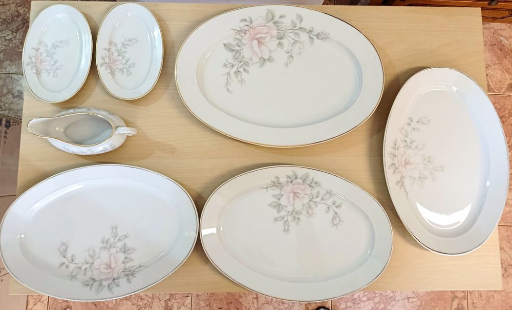 Conjunto de Servir Porcelana FPB Batalha (4 Travessas + 2 Pequenas + Molheira)