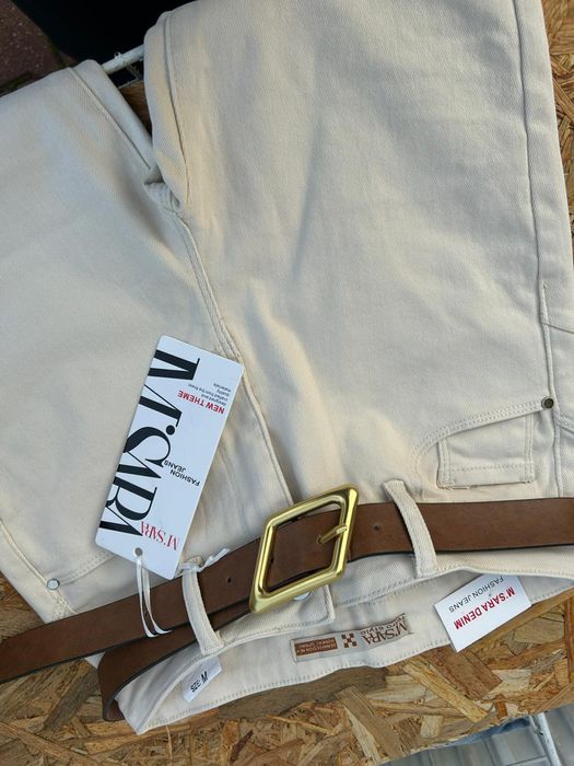 Jeansy M.Sara skinny+ pasek